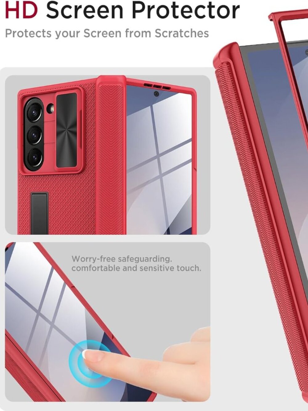 Heavy Duty for Galaxy Fold 6 Case with Slide Lens Cover & Hinge Protection - Picture 5 of 8